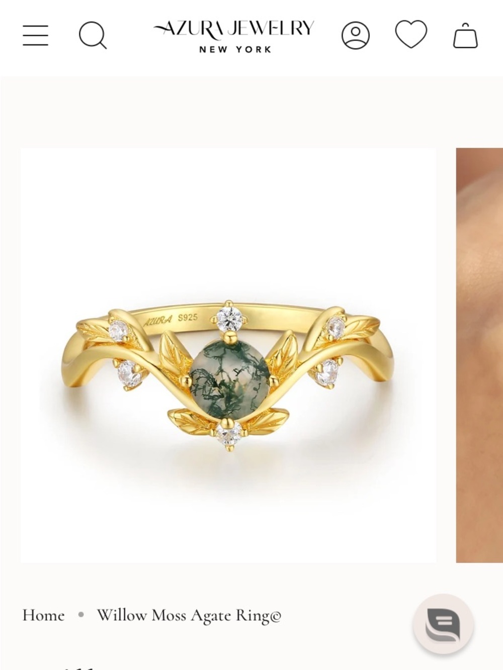 Willow Moss Agate Ring